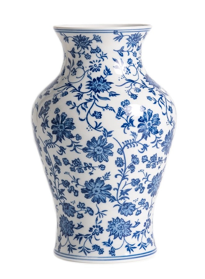 KuJaRen Blue and White Vase,Chinoiserie Porcelain Vases,Floral Blue Vase Decor for Entryway, Coffee Table & Home Accent,Living Room,11" H - Image 1